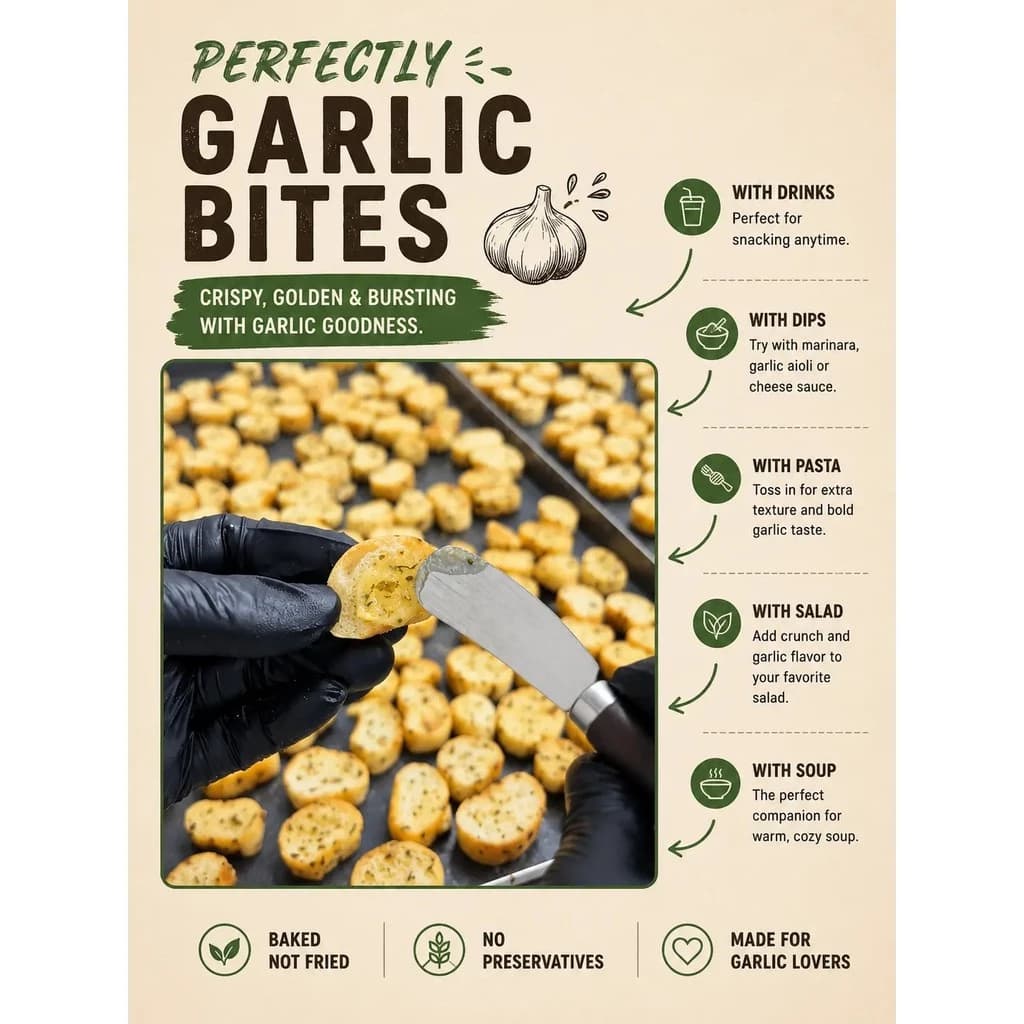 Sapuan bawang putih pada Garlic Bites dan cadangan hidangan